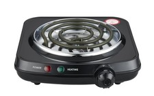 Single Coil Electric Burner and Hot Plate, 1100W, Black