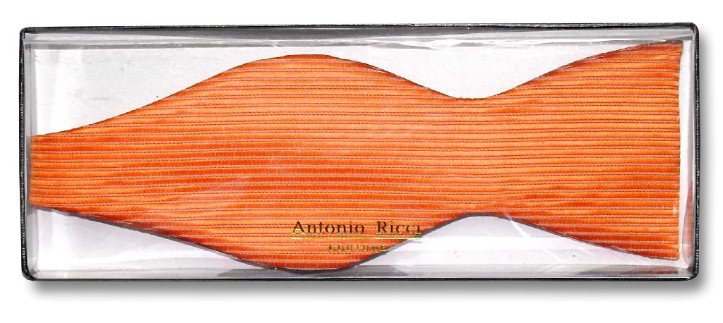 Antonio Ricci SELF TIE Bow Tie Solid BURNT ORANGE Color Ribbed Mens BowTie