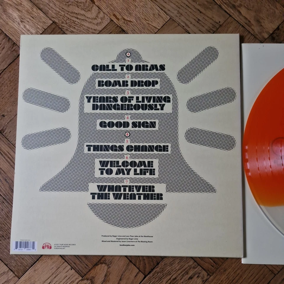 Less Than Jake Sound the Alarm (Vinyl) 12" Ltd Ed EP Orange/Clear Split Vg+/Vg+ - Image 3 of 4