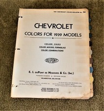 VTG Dupont De Nemours Paint Color Chips Chevrolet 1939 1940 1941 Choice