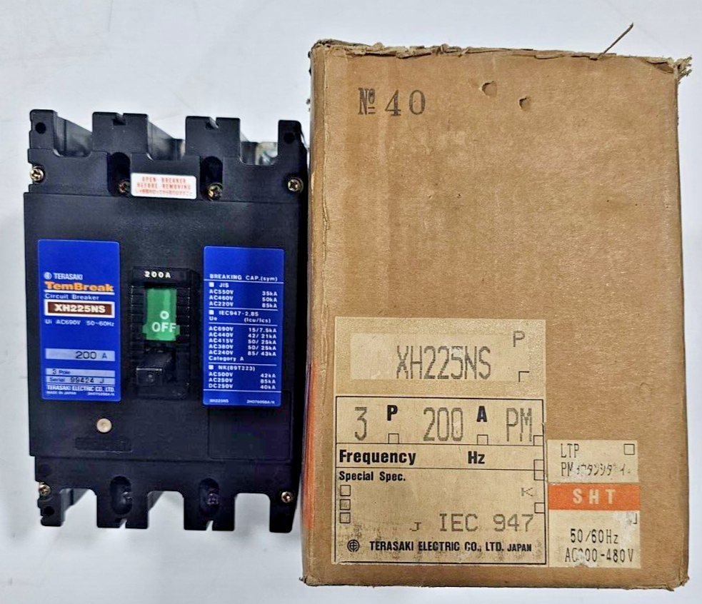 TERASAKI TEMBREAK XH225NS CIRCUIT BREAKER 200A 690V 50KA 3 POLE | eBay