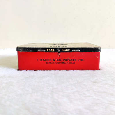 Vintage EFAR 608 Lantern & Lamp Gas Mantles Advertising Tin Box