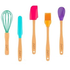 Chefclub Kids Cooking 5Piece Utensils Set-Heat Resistant Non Stick Silicone Tool