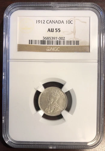 1912 Canada 10C AU55 NGC (SB11:E)