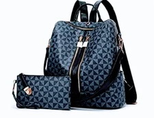 Makes: Backpack for Women 2pc Fashion PU Leather Bag  Design handbag purse