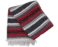 Mexican Blanket Falsa Yoga Picnic Throw 72" X 50"-Traditional Colors