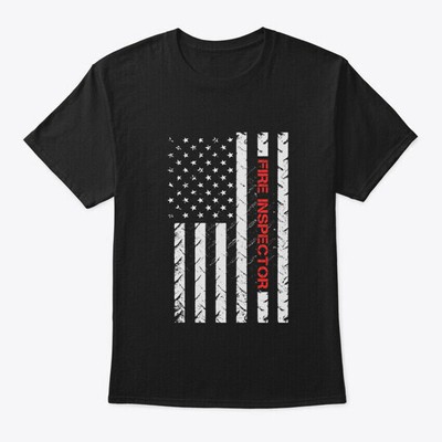 Fire Inspector Us Flag Gift T-Shirt Made in the USA Size S to 5XL