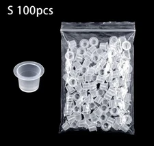 100pcs Self Standing INK CUPS Clear Plastic Tattoo Ink Pigment Color Holder Cap