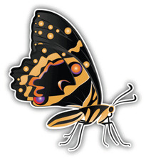 Beautiful Yellow Butterfly Car Bumper Sticker Decal