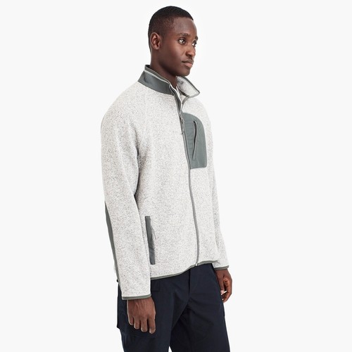 J. Crew Sweater fleece zip-front jacket Heather Gray Medium - Picture 3 of 6