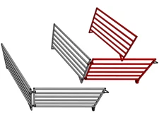 ALUMINUM 5 FT X 5 FT 6 RAIL 40" WALL-MOUNTED ADD-ON SHEEP & GOAT STALL KIT PEN