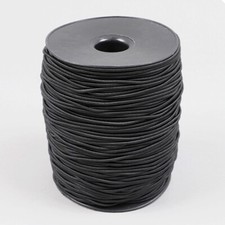 GUMMIBAND RUNDGUMMI GUMMIKORDEL HUT GUMMI BAND &oslash; 2,2mm SCHWARZ ELASTIKBAND