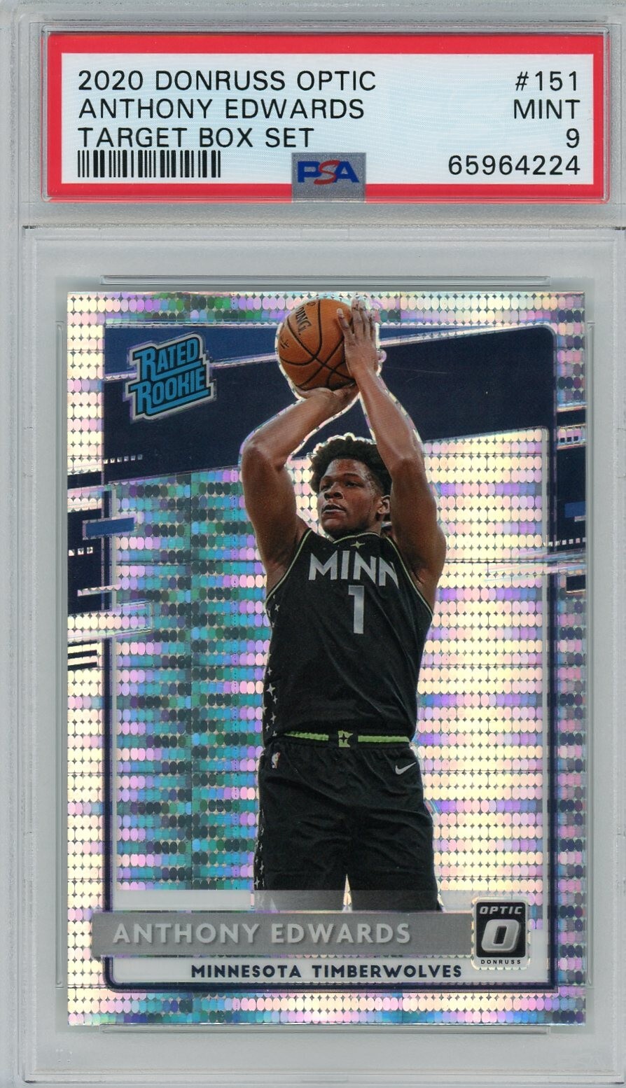 2020 Donruss Optic Target Box Set #151 Anthony Edwards RC Rated Rookie PSA 9