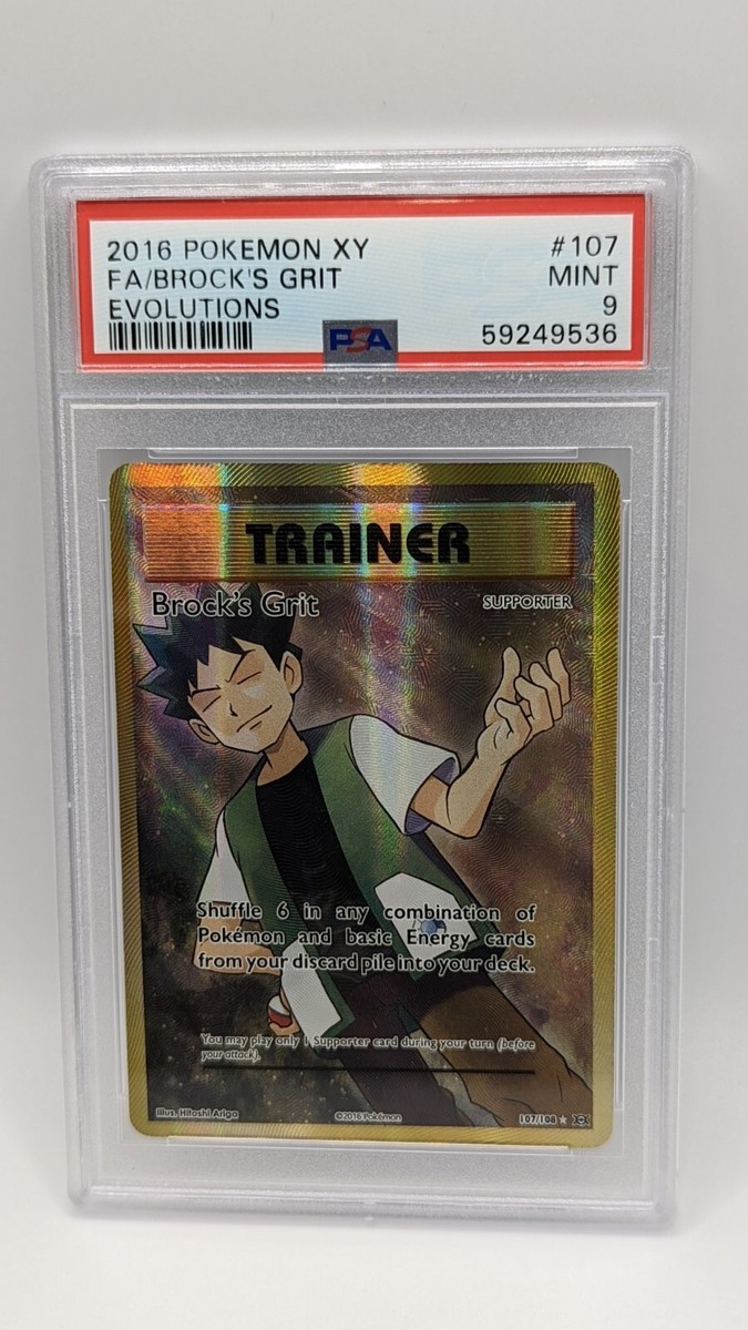 Pokemon XY Evolutions Full Art Brock's Grit 107/108 PSA 9 MINT! | eBay