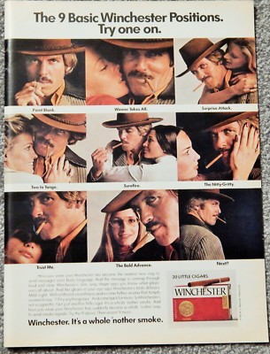 WINCHESTER CIGARETTE W/FARRAH FAWCETT VTG 1974 PHOTO AD, RARE SOUGHT  EPHEMERA