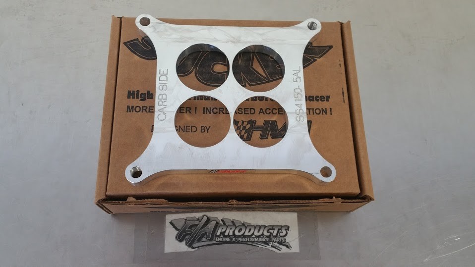 HVH Super Sucker CNC Carb Spacer 1" Aluminum 4 Barrel Square Bore