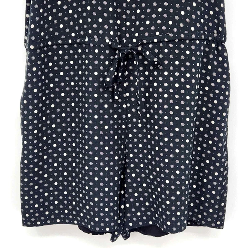 Madewell Silk Petalplay Back Cut Out Romper Jumper Womens XS Black & White - Image 4 of 4