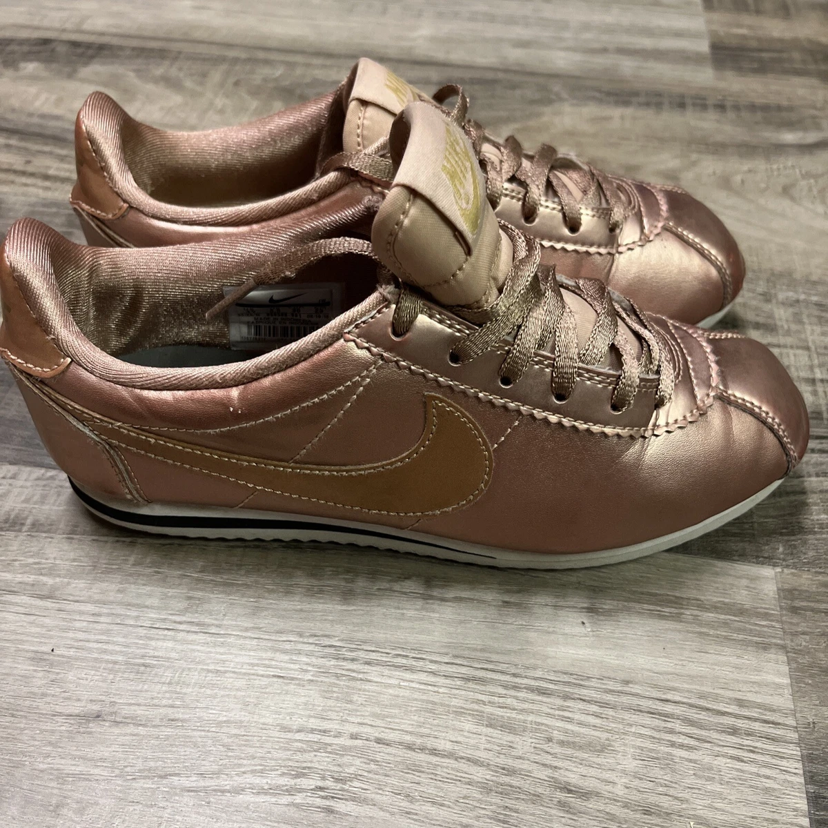 metallic nike cortez rose gold