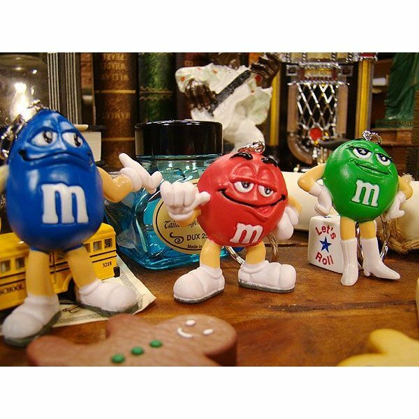 M&M's Key Chain Ring Figure 5 Set CANDY Character Complete m&m Toy