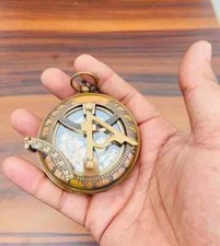 Pocket Compass Brass Sundial Compass Vintage Anniversary Gift