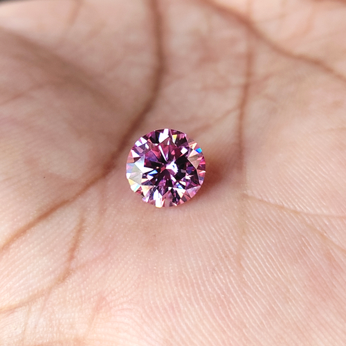 8 mm Round Cut Loose Moissanite Stone Pink Color Gemstones For Ring & Jewelry - Picture 2 of 6