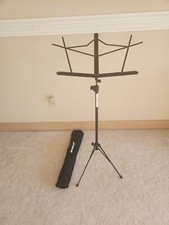 Stageline Music Folding Metal Music Stand Black with Carrying Case