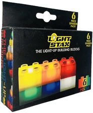Light Stax LED Light-Up Building Blocks 6-Piece Expansion Pack Multicolor Mixed