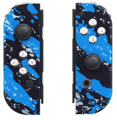  Splash Blue/Chrome  Nintendo Joy-Con (L/R) Custom Wireless Controllers