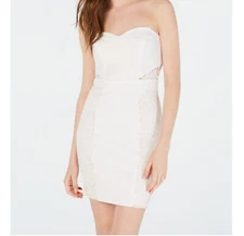 B Darlin Junior Womens 1/2 Off White Lace Sweetheart Lined Bodycon Dress NWT 