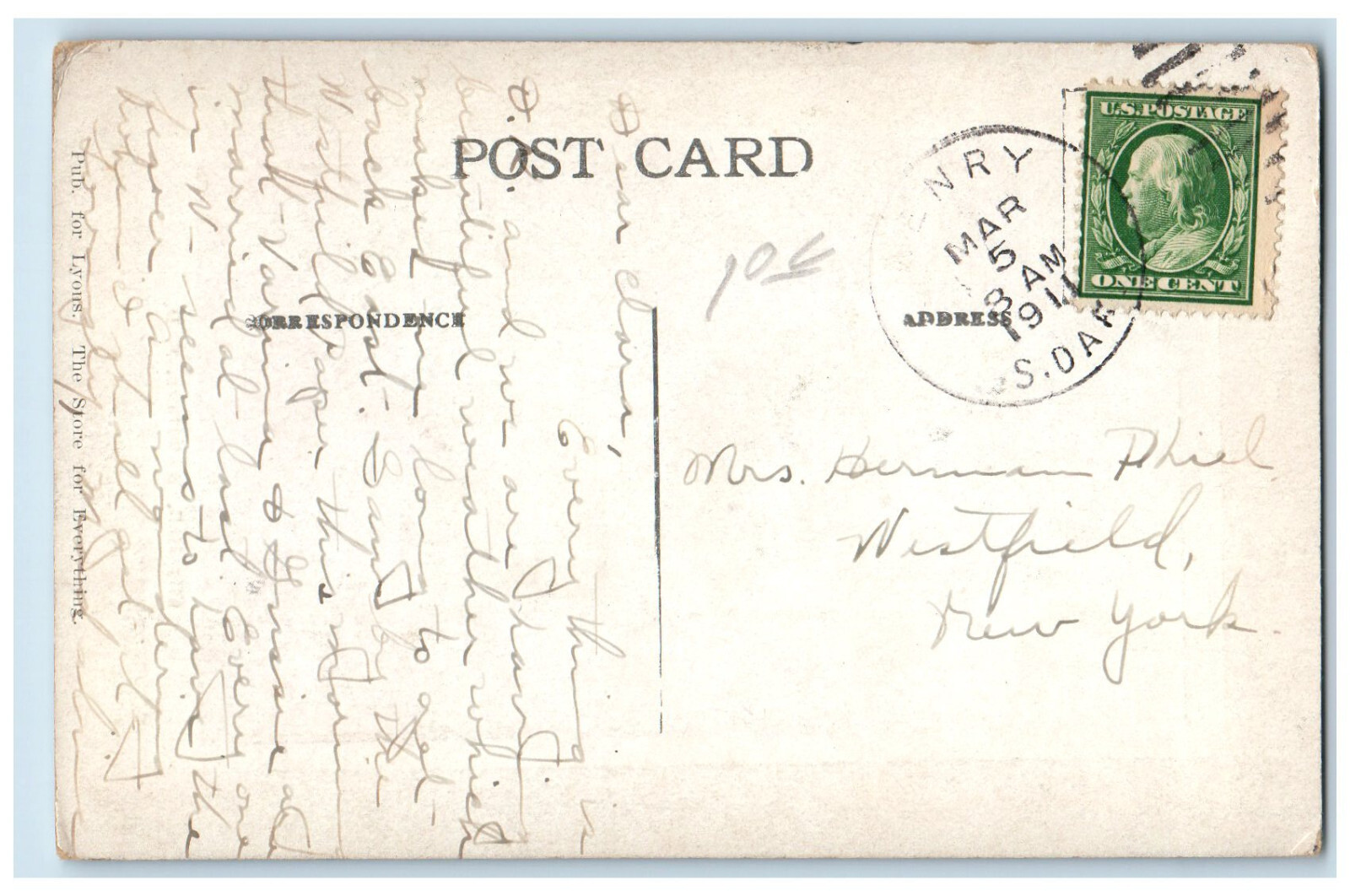 1911 City Hall Building Watertown South Dakota SD Henry SD Posted