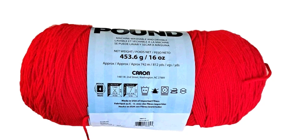 New Caron One Pound "Scarlett " Acrylic Yarn Crochet Knitting Crafts - Image 2 of 3