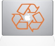 The Decal Guru Go Green Recycle Decal Vinyl Sticker - 13" MacBook Air, Orange