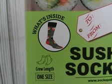 Adults Sockopath Crew Socks size M (8-12) & W (9-14)/Sushi