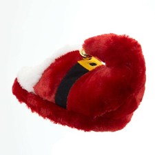 Women's Holiday Christmas Red Santa Slippers Jingle Bells Size S/M 5-8 NEW