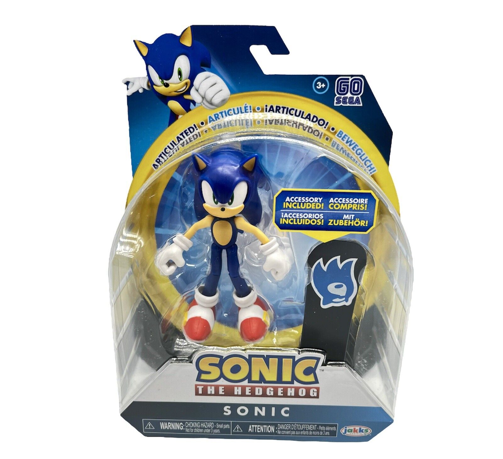 WAVE 2 Jakks Sonic The Hedgehog 4 Sonic Articulation Figure with Snowboard  Sega