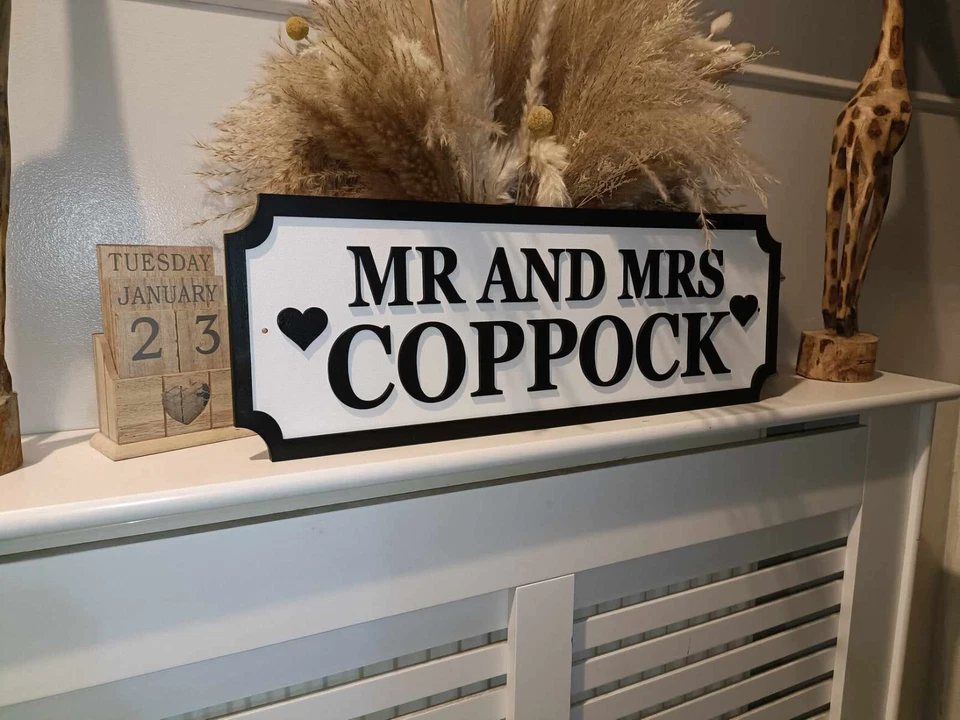 Mr & Mrs | Mr and Mr | Mrs and Mrs Surname with Est date | Wedding gift | home - Image 4 of 4