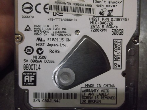 HGST 0J38745 HTS7250A7E630 HARD DRIVE TYPE TT7SAE500 500GB 7200 RPM (BIN155) - Picture 4 of 4