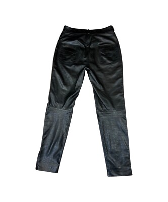 Rare Christian Dior Biker Black Soft Leather Pants With