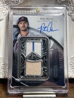 Pete Alonso Topps Sterling Swings 2024 Autograph Dual Relic 21/25 SWAR-PA