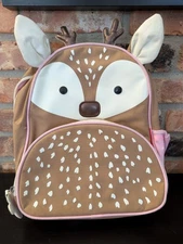 Skip Hop Zoo Deer Fawn Doe Children's Backpack Zip Adjustable Pink & White