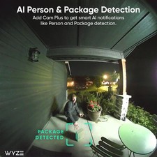 Wyze Battery Video Doorbell Wireless Camera, 1536x1536 HD , Color Night Vision,