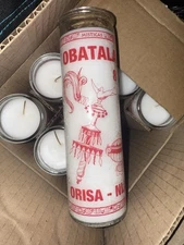 Obatala Veladora Blanca Santeria / Orisha Obatala Spiritual Candle White
