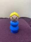 Vintage Fisher Price Little People Woman Mom Teacher Blue Body Yellow Hair
