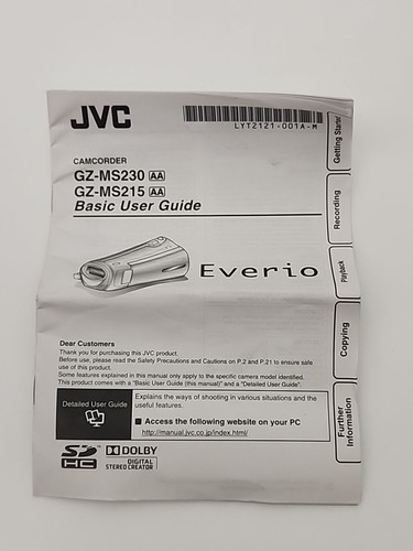 JVC Everio GZ-MS215AA Blue LCD Screen Dual Memory 45x Dynamic Zoom Camcorder - Picture 18 of 18