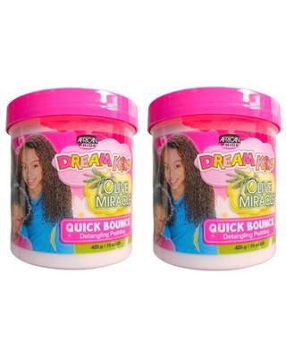 2x African Pride Dream Kids Olive Miracle Quick Bounce Detangling Pudding 15oz