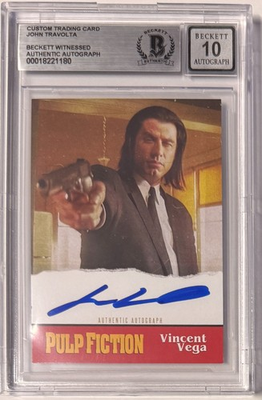 #ad #ad Custom Card Pulp Fiction #94 Signed John Travolta Beckett Witnessed AUTO 10 $138.99