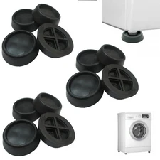 12 rubber antivibration pads: Reduce noise walking for washer dryer