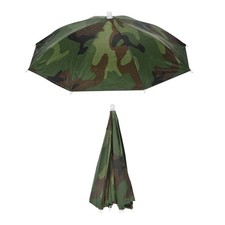 2Pcs 20" Fishing Umbrella Hat FISHING Folded Sun Rain Cap Head
