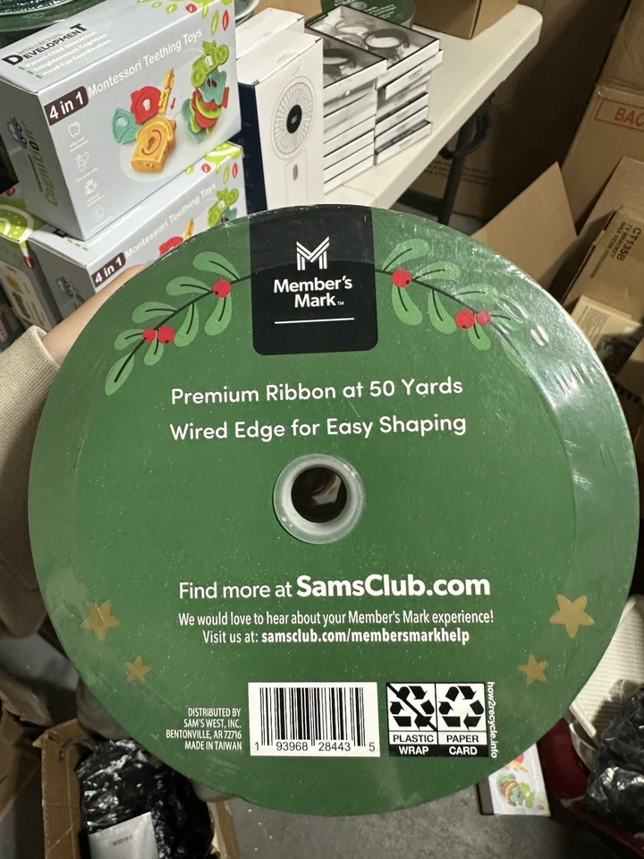 Sam's Club Members Mark Christmas Premium Wired Ribbon 50 Yd Roll x 2.5 Inch - Image 2 of 4