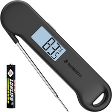 0.5 Sec Instant Read Grill Meat Thermometer Digital Food Cooking BBQ, Black
